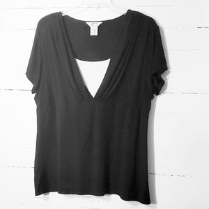 Faux 2-pc Short Sleeve Top      0025